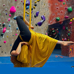 Aerial silks class at Vertex
