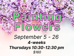 Painting flowers class at Artaluma