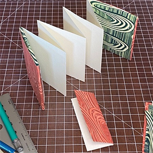 Accordion book making class at Letterpress Arts